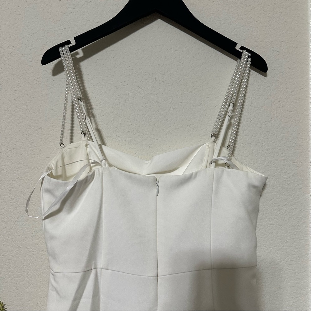 ANTONIO MELANI White Midi Slip Dress with Delicate Straps - Picture 9 of 13